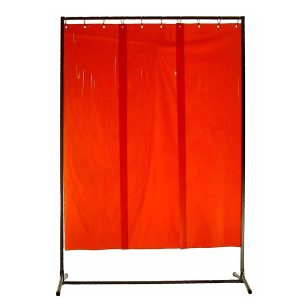 Stellwand Schutzwand VIPER 1300 mit Lamellenvorhang aus 470 x 0,4 mm Lamellen Orange